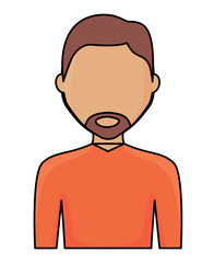 avatar man with beard icon over white background, colorful design. vector illustration
