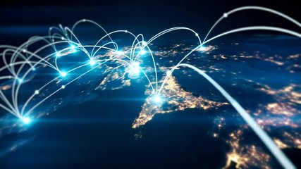 Global business concept of connections and information transfer in the world - Powered by Adobe