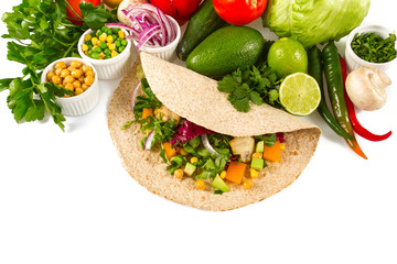 vegetarian wholegrain tortilla wraps