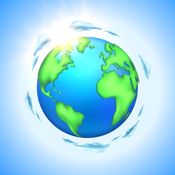 Vector cartoon earth planet globe