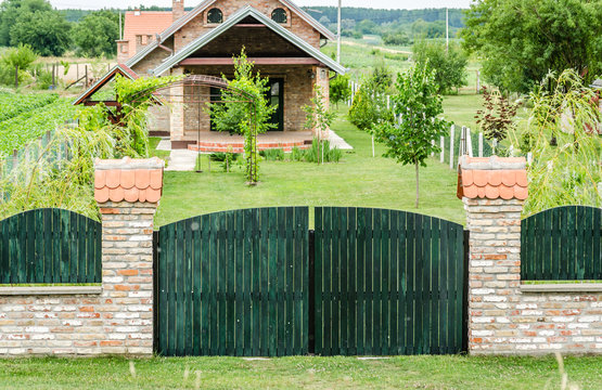 Wooden gate house 
