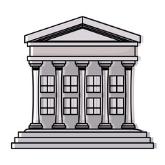 Court building icon over white background, colorful design. vector illustration