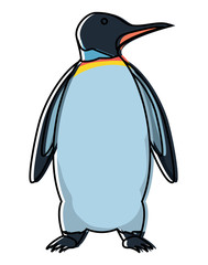 Cute penguin icon over white background, colorful design. vector illustration
