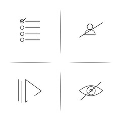 Interface simple linear icon set.Simple outline icons