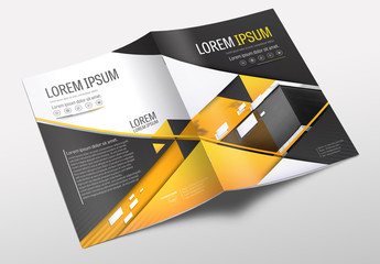 Brochure Cover Layout with Gray and Orange Accents 27