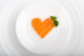 Heart Shape of Fresh Salmon