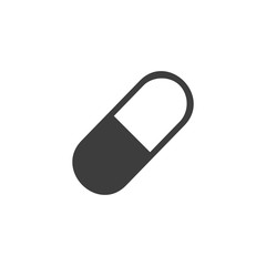 Drugs icon flat. capsule Illustration isolated on white background. Vector sign symbol