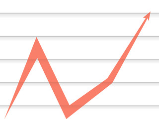 red arrow on the background of the lines of the graph