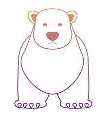 Obraz na płótnie Canvas polar bear icon over white background, colorful design. vector illustration