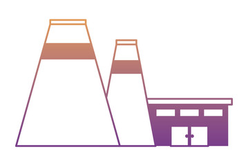 Industrial building icon over white background, colorful design. vector illustration