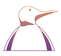 Cute penguin icon over white background, colorful design. vector illustration