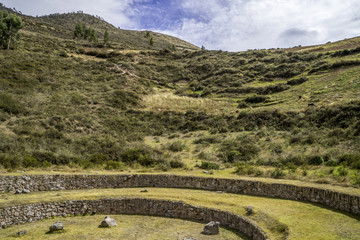 Fototapeta na wymiar Inca agricultural terraces for developing and testing strains of crops