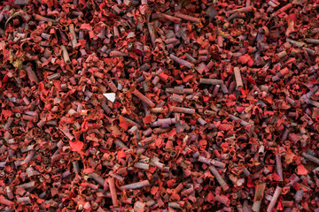 Used Firecrackers laying in pile