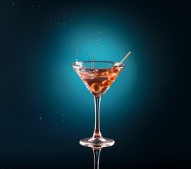Martini Drink With Olives