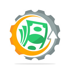 icon logo with the concept of the process of increasing the income, the concept of passive income, the concept of payment process