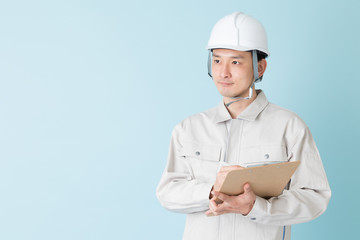 現場作業員　ブルーバックイメージ
