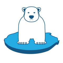 polar bear on black of ice icon over white background, vector illustration