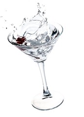 Cherry Splashing in a Cocktail