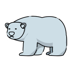 Obraz na płótnie Canvas polar bear icon over white background, colorful design. vector illustration