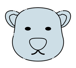 polar bear face icon over white background, colorful design. vector illustration
