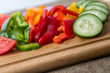 Healthy raw vegetables for a tasty salad