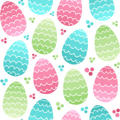 Seamless vector pattern with easter eggs in gradient effect.