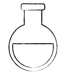 sketch of chemical flask icon over white background, vector illustration