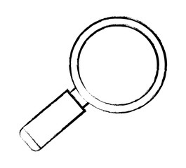 sketch of magnifying glass icon over white background, vector illustration