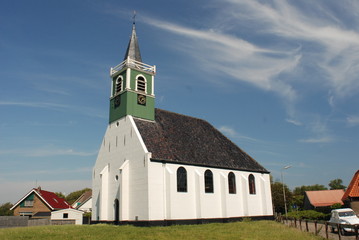 Fototapeta na wymiar Witte Kerk Texel