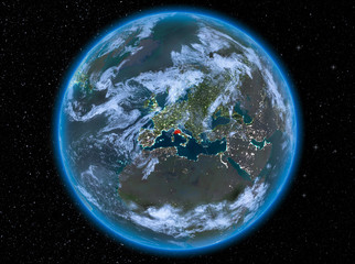 Switzerland at night on Earth