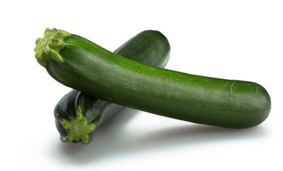 Fresh Courgettes Isolated on White