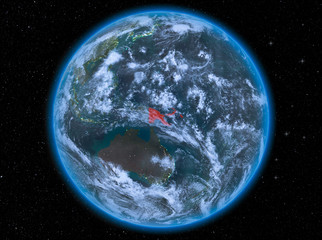Papua New Guinea at night on Earth