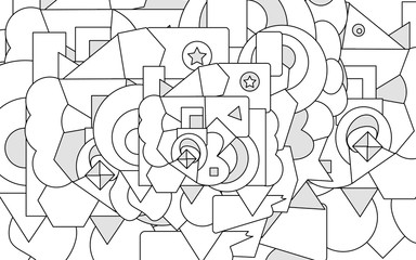 Mosaic template for your design. White and gray background. Geometric style. Mesh of triangles.