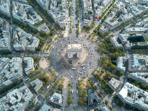 Above Arc De Triomphe in Paris