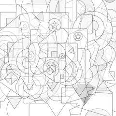 Mosaic template for your design. White and gray background. Geometric style. Mesh of triangles.