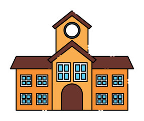 school building icon over white background, colorful design. vector illustration