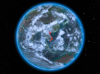 Vietnam at night on Earth