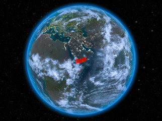 Yemen at night on Earth