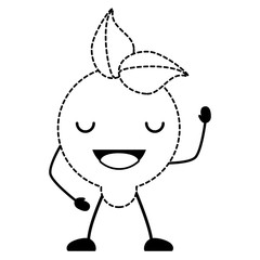 kawaii happy lemon icon over white background, vector illustration