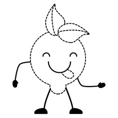 kawaii lemon showing the tongue over white background, vector illustration