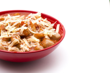 Whole Wheat Gnocchi and Tomato Sauce with Parmesean Cheese