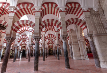 Cordoba Mosque or Cathedral with famous arch, Spain.