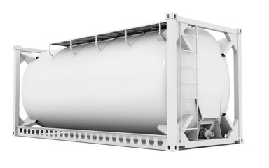 3d offshore oil tank, blank container on white background 3D illustration