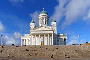 view on Helsinki Cathedral (Helsingin tuomiokirkko Nikolainkirkko), Helsinki, Finland