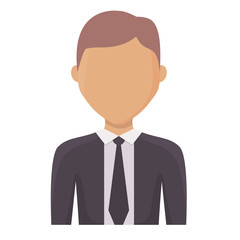 avatar businessman icon over white background, colorful design. vector illustration