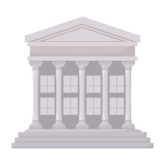 Fototapeta premium Court building icon over white background, colorful design. vector illustration
