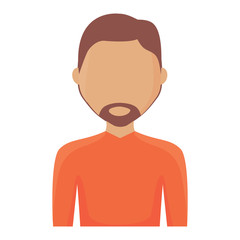 avatar man with beard icon over white background, colorful design. vector illustration
