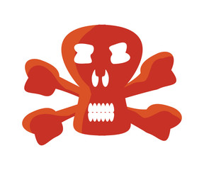 Danger skull icon over white background, colorful design. vector illustration
