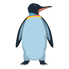 Cute penguin icon over white background, colorful design. vector illustration