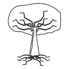 tree with root icon over white background, vector illustration